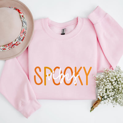 Spooky Vibes Sweatshirt, Unisex Adult Sweatshirt, Ghostly Halloween Sweatshirt, Ghost Band